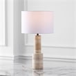 Safavieh Tywin Travertine and Iron Table Lamp in White