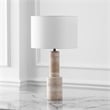 Safavieh Tywin Travertine and Iron Table Lamp in White