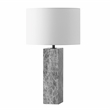 Safavieh Poloma Square Marble and Iron Table Lamp in Gray / White