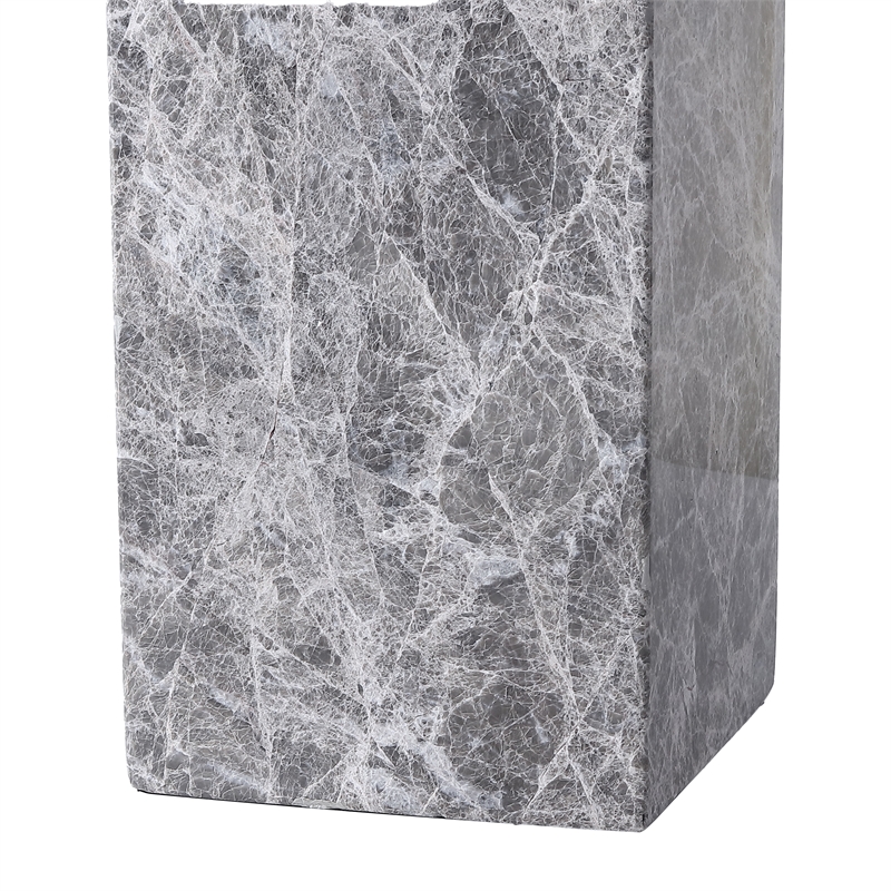 Safavieh Poloma Square Marble and Iron Table Lamp in Gray / White