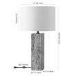 Safavieh Poloma Square Marble and Iron Table Lamp in Gray / White