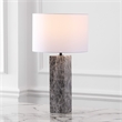 Safavieh Poloma Square Marble and Iron Table Lamp in Gray / White