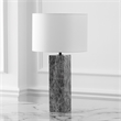 Safavieh Poloma Square Marble and Iron Table Lamp in Gray / White