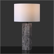 Safavieh Poloma Square Marble and Iron Table Lamp in Gray / White