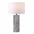 Safavieh Poloma Square Marble and Iron Table Lamp in Gray / White