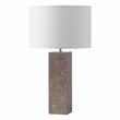 Safavieh Feliciano Travertine and Iron Table Lamp in Brown / White