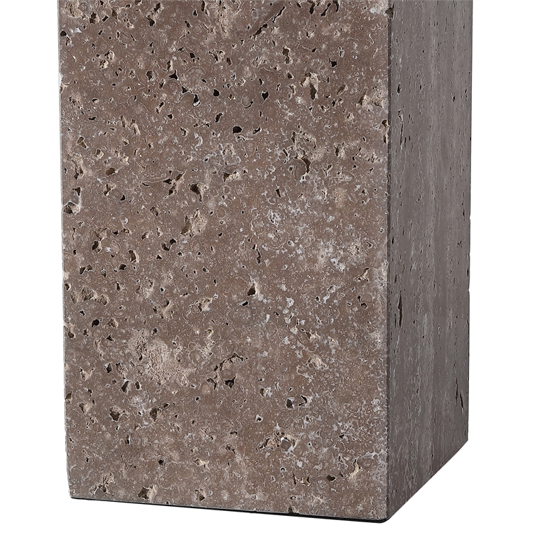 Safavieh Feliciano Travertine and Iron Table Lamp in Brown / White
