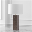 Safavieh Feliciano Travertine and Iron Table Lamp in Brown / White