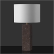 Safavieh Feliciano Travertine and Iron Table Lamp in Brown / White