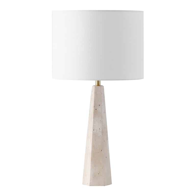 Safavieh Gabryanna Travertine and Iron Table Lamp in White