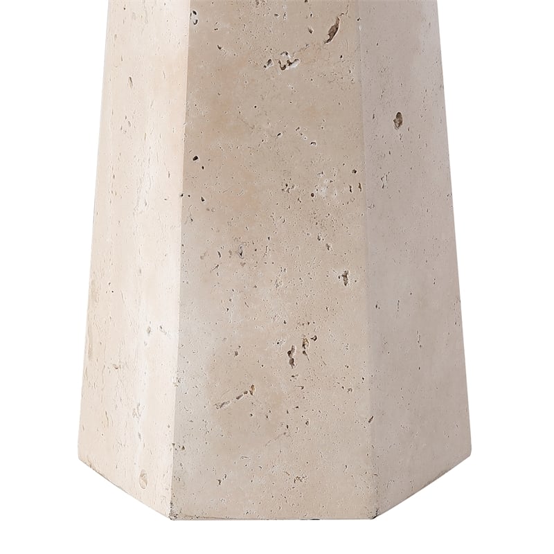 Safavieh Gabryanna Travertine and Iron Table Lamp in White