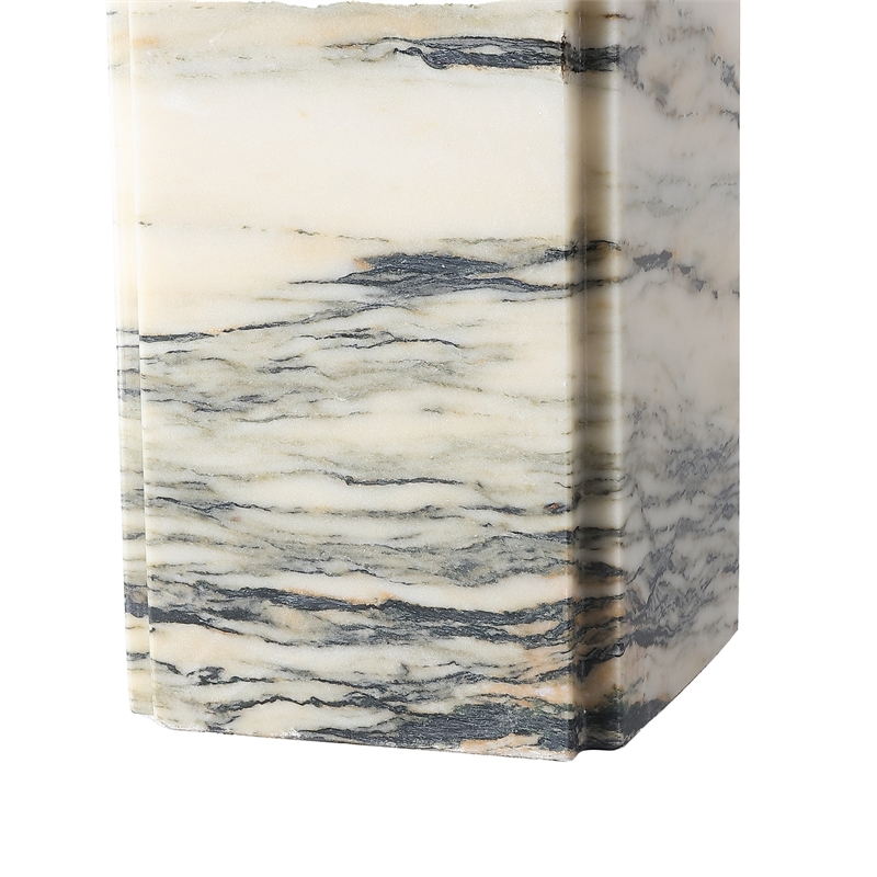Safavieh Mackenzie Square Marble and Iron Table Lamp in Cream / White