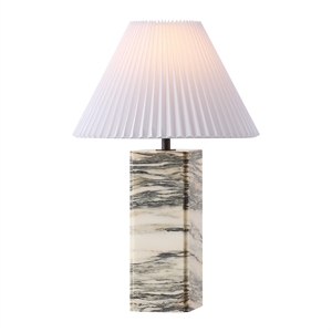 safavieh mackenzie square marble and iron table lamp in cream / white