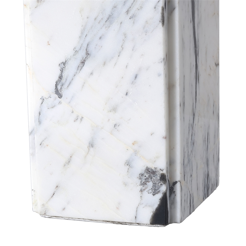 Safavieh Mackenzie Square Marble and Iron Table Lamp in White / Black