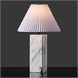 Safavieh Mackenzie Square Marble and Iron Table Lamp in White / Black