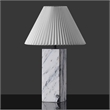 Safavieh Mackenzie Square Marble and Iron Table Lamp in White / Black