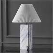 Safavieh Mackenzie Square Marble and Iron Table Lamp in White / Black