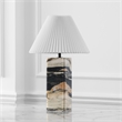 Safavieh Mackenzie Square Marble and Iron Table Lamp in Light Brown / Black
