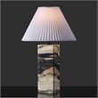 Safavieh Mackenzie Square Marble and Iron Table Lamp in Light Brown / Black