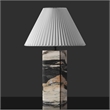 Safavieh Mackenzie Square Marble and Iron Table Lamp in Light Brown / Black