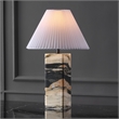 Safavieh Mackenzie Square Marble and Iron Table Lamp in Light Brown / Black