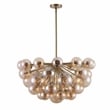 Safavieh Raphaela Glass and Iron Globe Chandelier in Gold / White