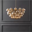Safavieh Raphaela Glass and Iron Globe Chandelier in Gold / White