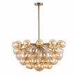 Safavieh Raphaela Glass and Iron Globe Chandelier in Gold / White
