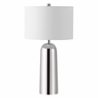 Safavieh Chadric Travertine and Iron Lamp in Silver / White
