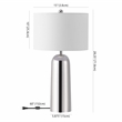 Safavieh Chadric Travertine and Iron Lamp in Silver / White