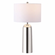 Safavieh Chadric Travertine and Iron Lamp in Silver / White