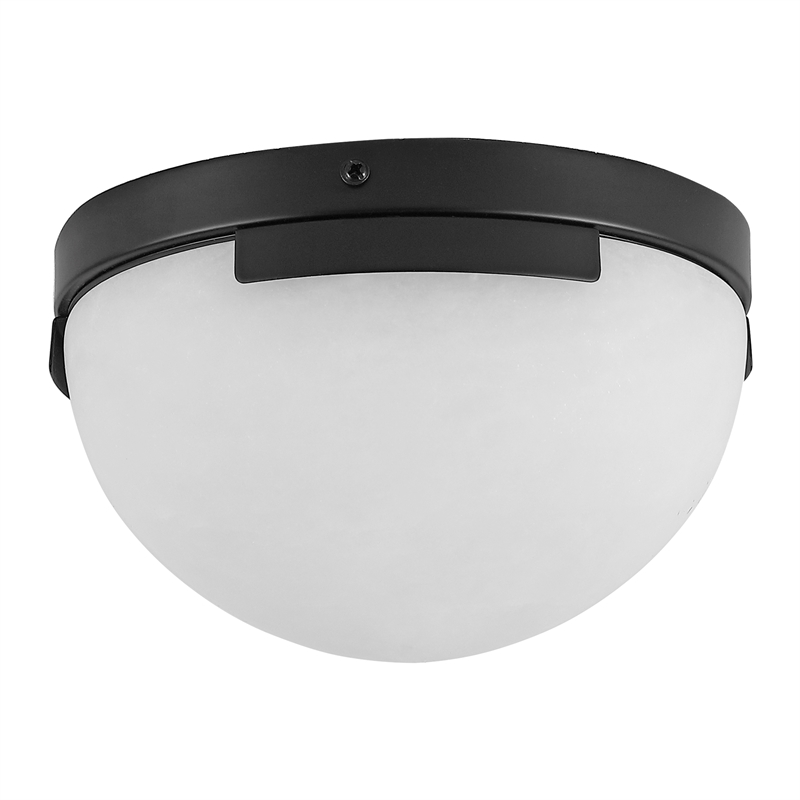 Safavieh Eddie Alabaster Iron Flush Mount in Black / Off White
