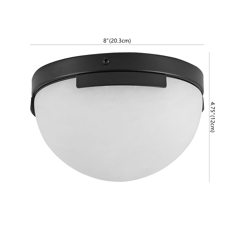 Safavieh Eddie Alabaster Iron Flush Mount in Black / Off White
