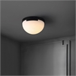 Safavieh Eddie Alabaster Iron Flush Mount in Black / Off White
