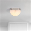 Safavieh Eddie Alabaster Iron Flush Mount in Silver / Off White