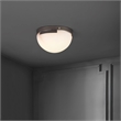 Safavieh Eddie Alabaster Iron Flush Mount in Silver / Off White