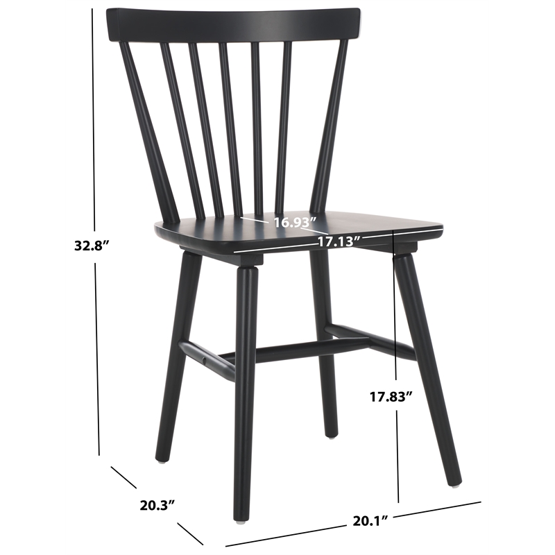 Safavieh Winona Wood and Steel Spindle Back Dining Chair in Matte Black