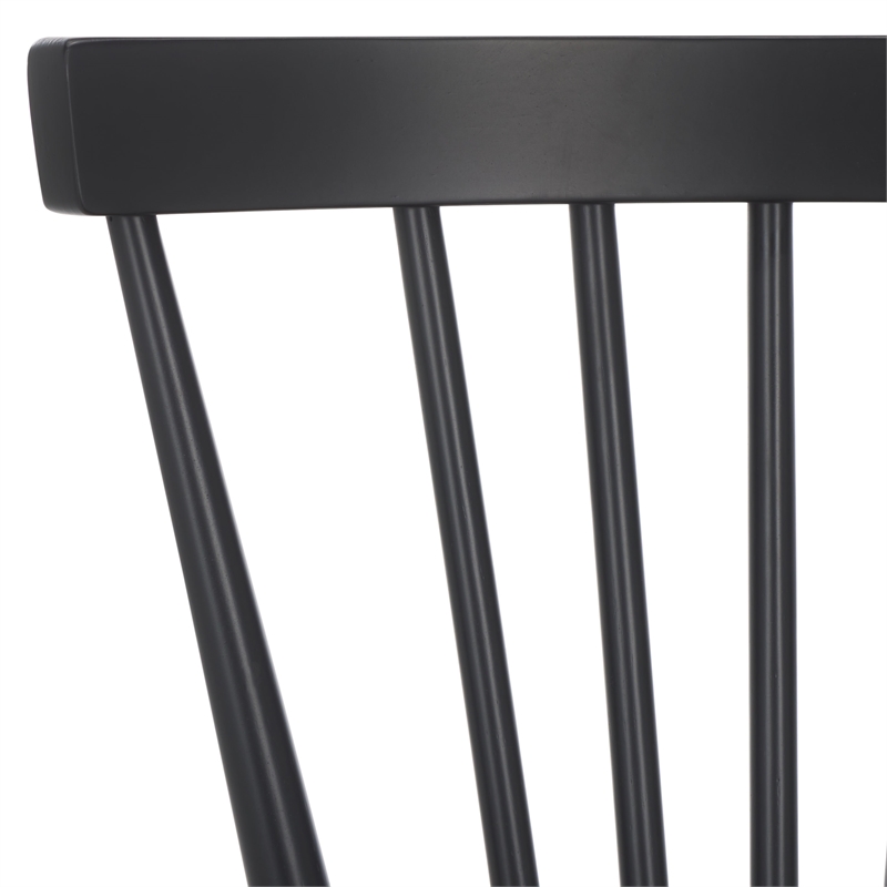 Safavieh Winona Wood and Steel Spindle Back Dining Chair in Matte Black