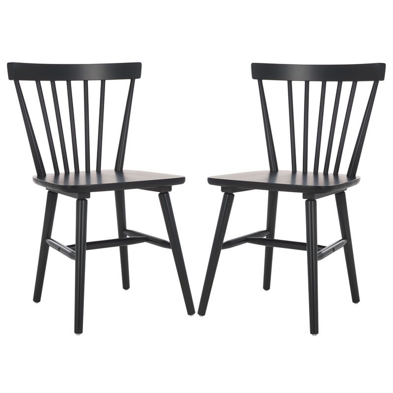 Safavieh Winona Wood and Steel Spindle Back Dining Chair in Matte Black