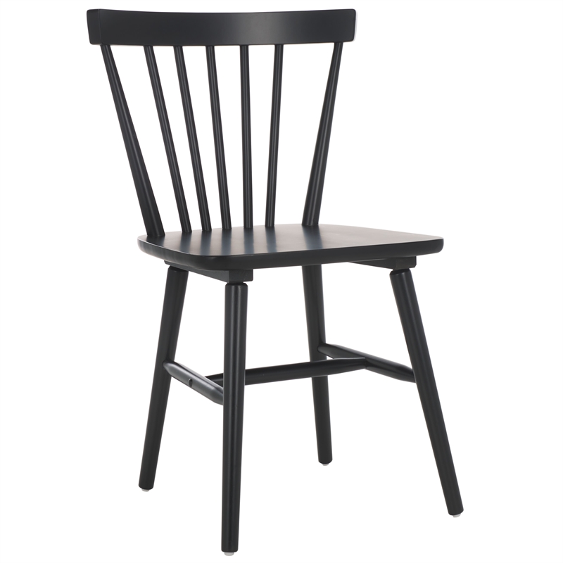 Safavieh Winona Wood and Steel Spindle Back Dining Chair in Matte Black