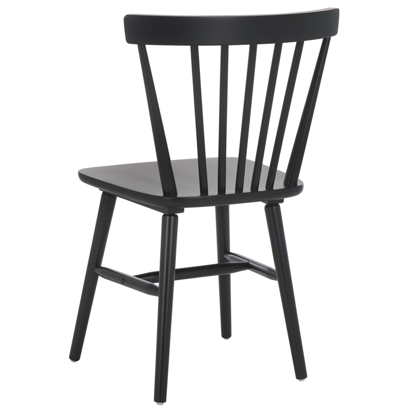 Safavieh Winona Wood and Steel Spindle Back Dining Chair in Matte Black