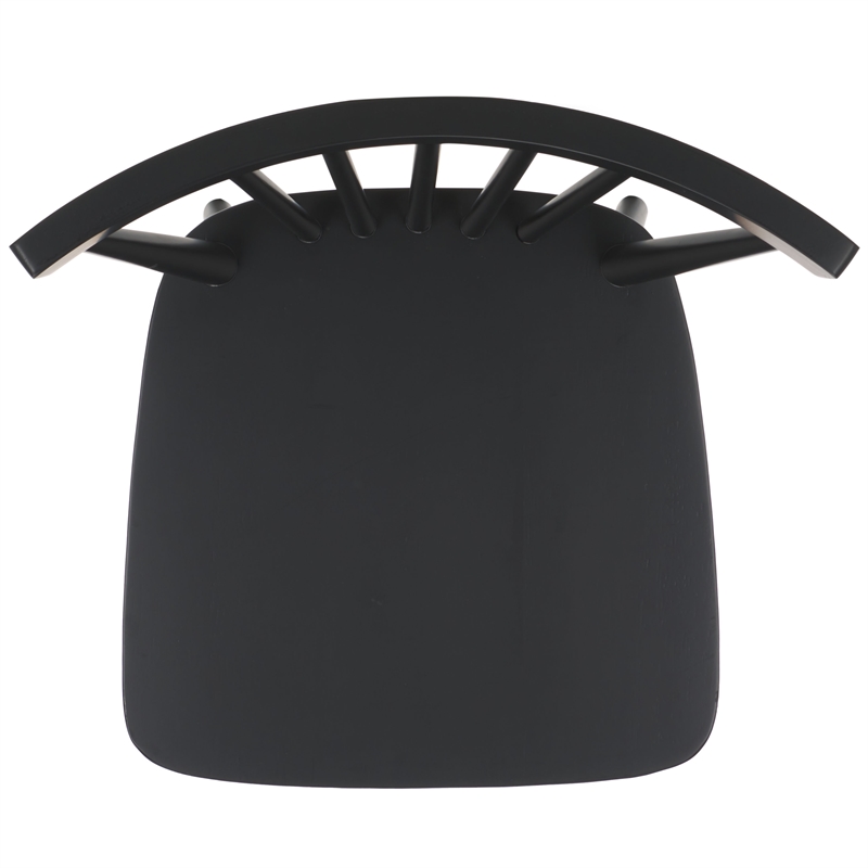 Safavieh Winona Wood and Steel Spindle Back Dining Chair in Matte Black