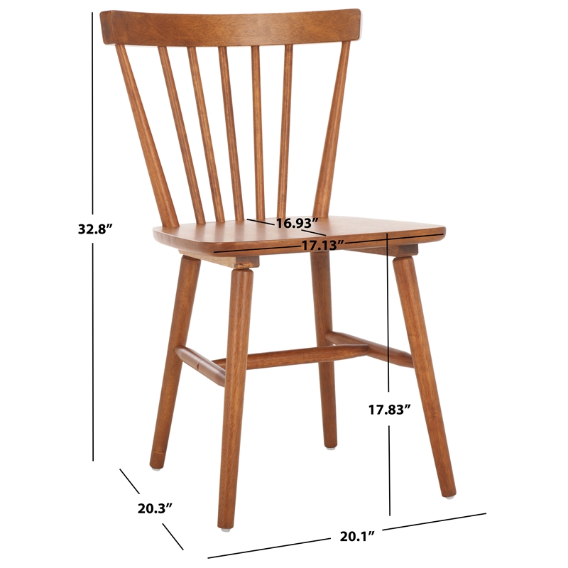 Safavieh Winona Wood and Steel Spindle Back Dining Chair in Brown