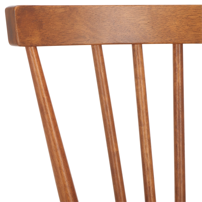 Safavieh Winona Wood and Steel Spindle Back Dining Chair in Brown