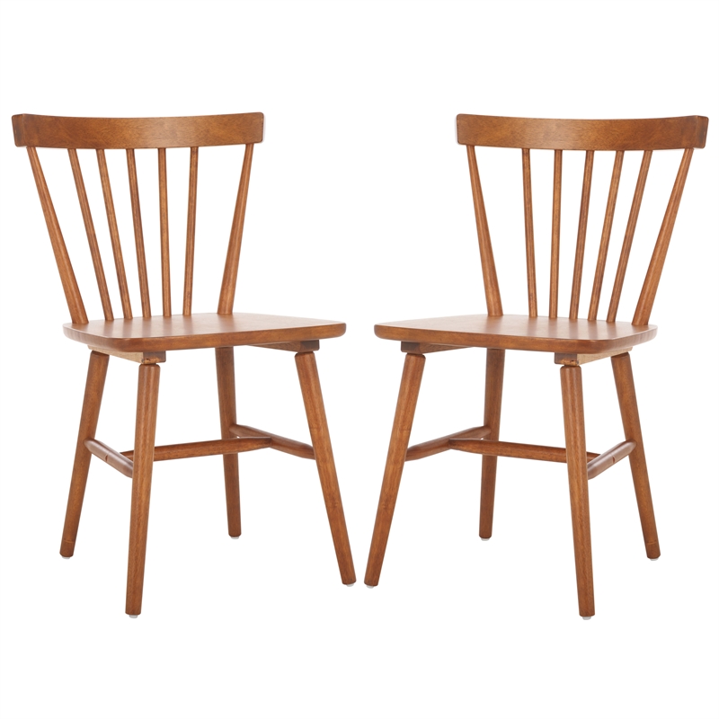 Safavieh Winona Wood and Steel Spindle Back Dining Chair in Brown