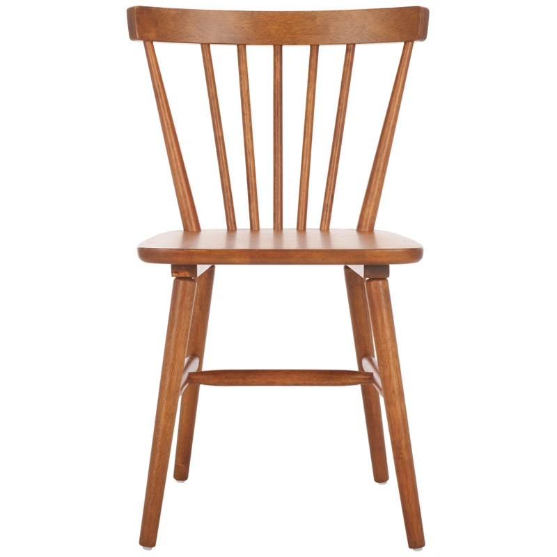 Safavieh Winona Wood and Steel Spindle Back Dining Chair in Brown