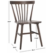 Safavieh Winona Wood and Steel Spindle Back Dining Chair in Dark Walnut