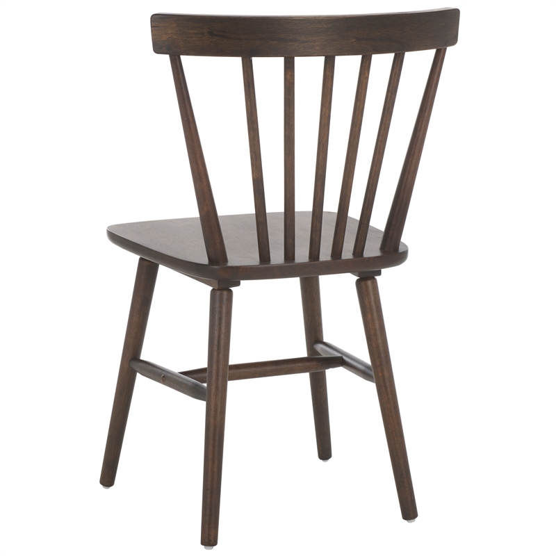 Safavieh Winona Wood and Steel Spindle Back Dining Chair in Dark Walnut