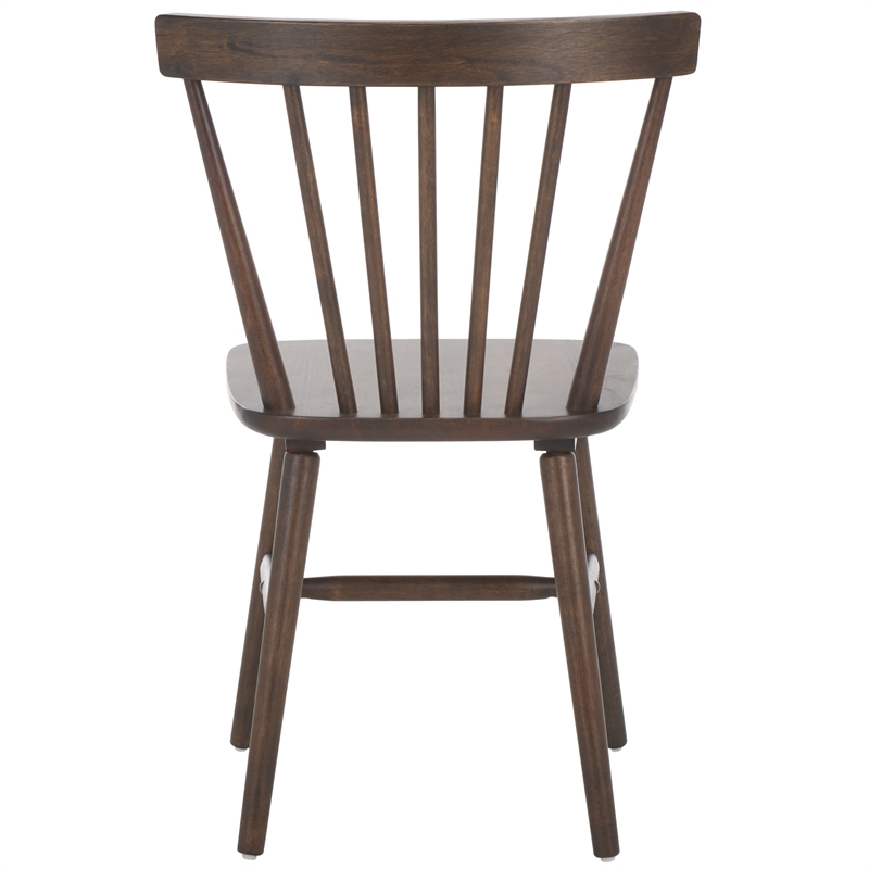 Safavieh Winona Wood and Steel Spindle Back Dining Chair in Dark Walnut