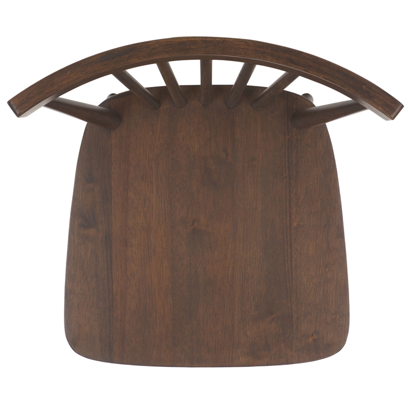 Safavieh Winona Wood and Steel Spindle Back Dining Chair in Dark Walnut